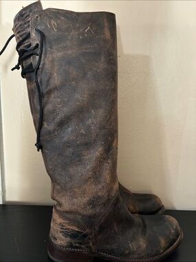 Bed Stu Manchester Brown Leather Knee-High Heeled Boots size 6.5